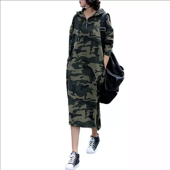 Hi low camouflage dress with 2 pockets - Picture 3 of 5